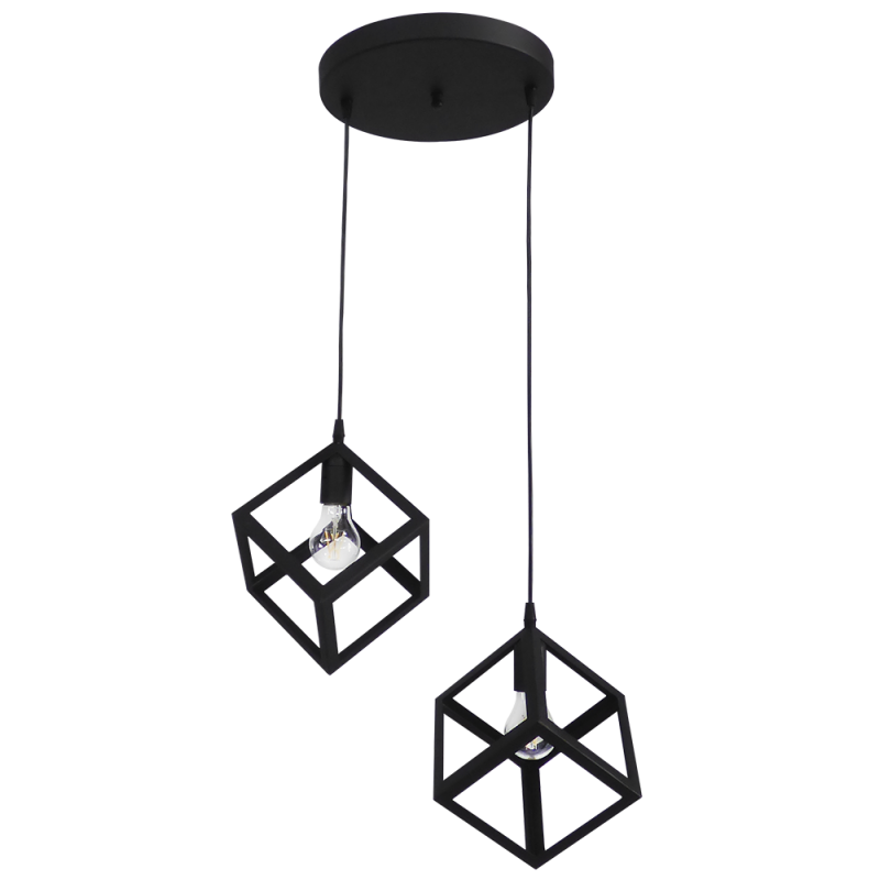 Heronia Lighting - ΣΗΜΑΝΤΙΚΟ: Σε περίπτωση διαφοράς τιμής από το κατάστημα ισχύει παντα και μόνο η τιμή του καταστήματος Heronia Κρεμαστό Φωτιστικό Οροφής KYVOS/2L BLACK PENDEL